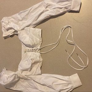 HOUSE OF CB white crop top.